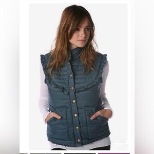 Free People Sherpa Lined Ruffle Vest